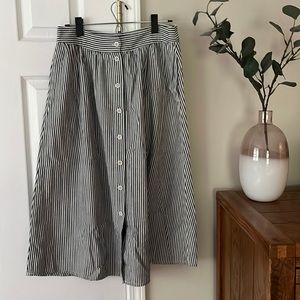Madewell Midi Pin-Stripe Skirt